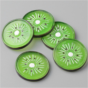 10Pcs Flat back Resin Cabochon Kiwi Slice Simulation Fruits Kawaii DIY Phone Case Decoration Embellishment Hair Bows Accessories