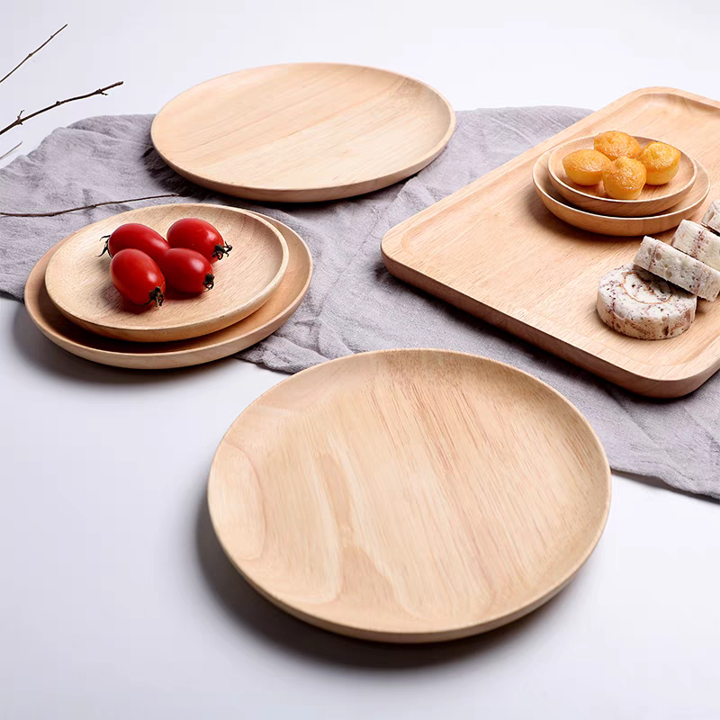 Wooden round plate