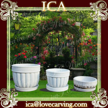 Wholesale white marble urns flower pots and urns garden flowerpot marble urns