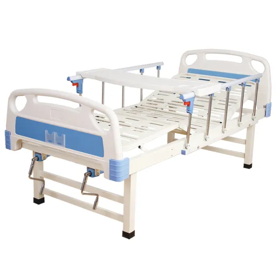 Two crank adjustable manual hospital patient care bed