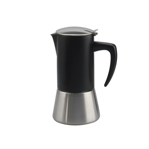 Black and matt finishing moka pot