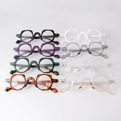 Retro Polygonal Blue Light Blocking Glasses - Steampunk Eyewear