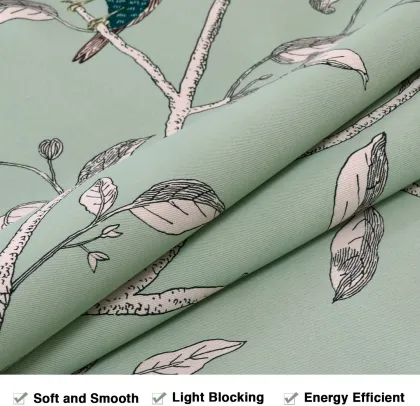 Vintage Birds Pattern Valance Curtain