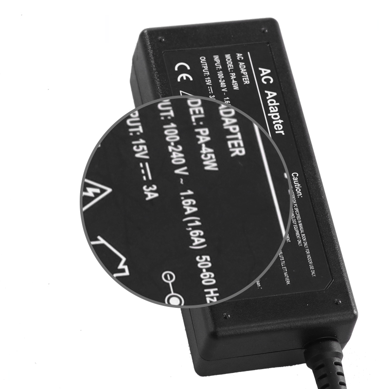 Carregador do poder do portátil de 45W 15V3A Toshiba