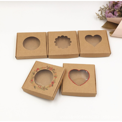 Kraft Natural Corrugated Box med Window Die Cut