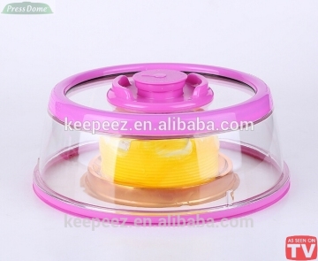 2016 innovative product for homes Vacuum storage universal multipule colored cake dome lid
