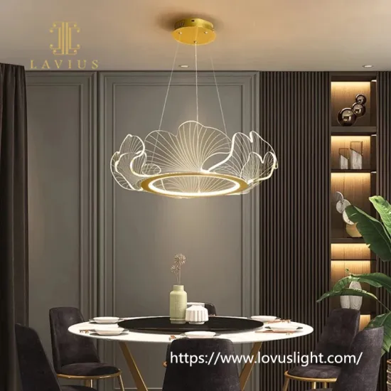 Lotus leaf modern simple style crystal chandelier Gold custom crystal chandelier Home fancy chandelier