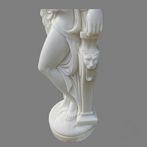 Timeless Neoclassical Female Figure in White Marble