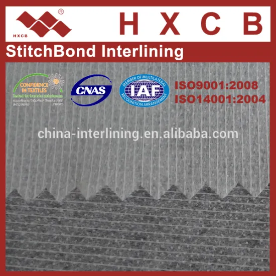 (6047W)50%Polyester 50% Nylon Double Dot PA Stitch Bond Nonwoven Interlining Fabric Factroy