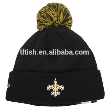 2016 Winter black warm men knit embroidered hats beanie