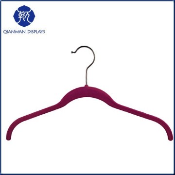 wholesale cheap ABS baby pink velvet hanger for suit