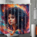 3D waterproof extra long shower curtain