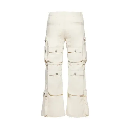 Custom Wide Leg Cargo Flared Denim Pants for Men High Quality Stacked Jeans