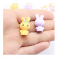 100Pcs/Set Cute Rabbit Bunny Miniatures Ornaments Creative Lovely Rabbit Figurines Cartoon Animal Slime Charms Garden Decoration