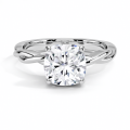 4CT Cushion Cut Lab Diamond Solitaire Eng Solitaire Engighting Ring