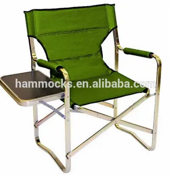 Aluminum foldable directors chair with folding side table