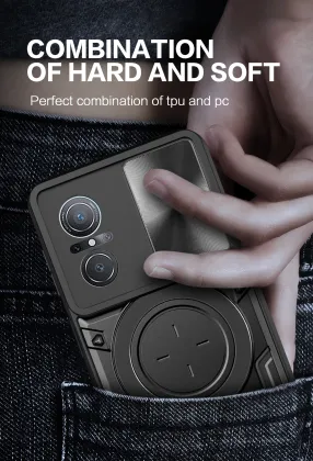 Shockproof Slide Lens Magnetic Hard TPU PC Armor Case for TCL Phones