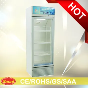 328L Supermarket Single Glass Door Upright Display Showcase