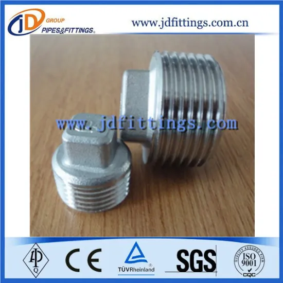 Stainless Steel Screwed Pipe Square Plug