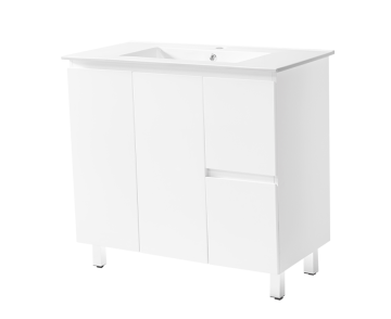 Gloss White PVC Bathroom Cabinet with sink