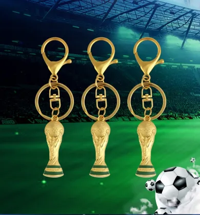 Zinc Plated Galvanized Keychain - Football Mundial 2022 Keychain for Sale