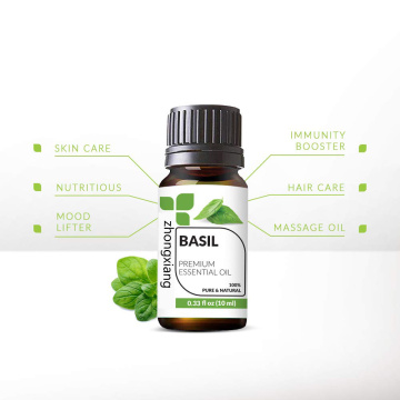 100% Pure natural organic basil essential oil