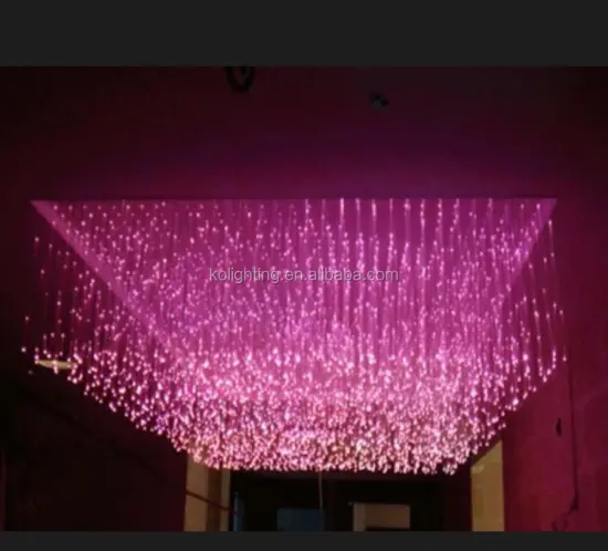 Modern Battery-Powered Fiber Optic Chandelier for Hotel Lobby Decoration