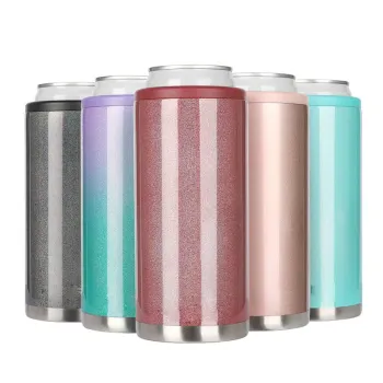 Stainless Steel Vacuum Insulated Beer Can Cooler - Universal Custom Sublimation Leather Neoprene Cooler