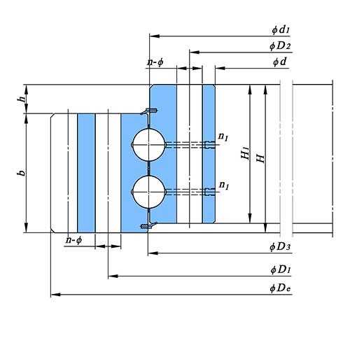 外齿圈双排角接触转盘轴承