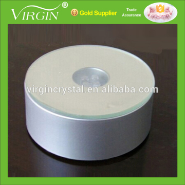 Round led light unrotating base with mirro face for crystal model display party decoration