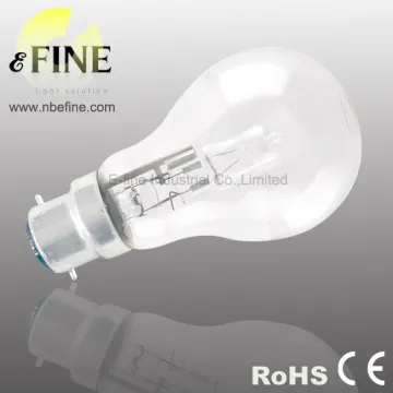 A55 halogen lamp B22 clear 42W 2000h CE ROHS warm white