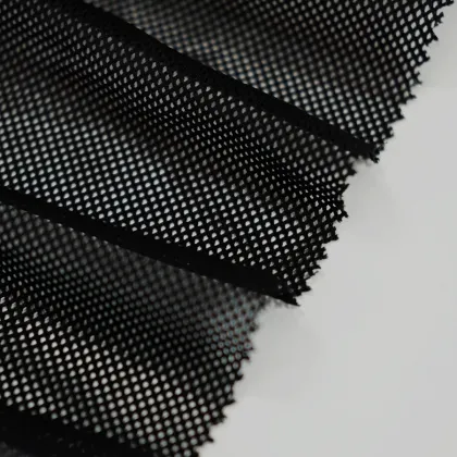 Wholesale Custom Dry Fit Polyester Sportswear Fabric - Black Peach Mesh Lining
