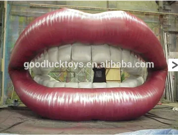 advertising giant inflatable mouth , lips, teeth