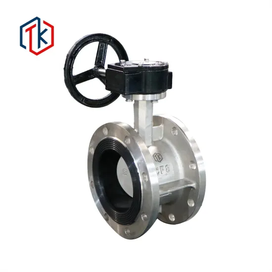 Valve supplier EPDM Rubber Seat Stainless Steel Worm Gear Double Flange Wafer Butterfly Valve Price