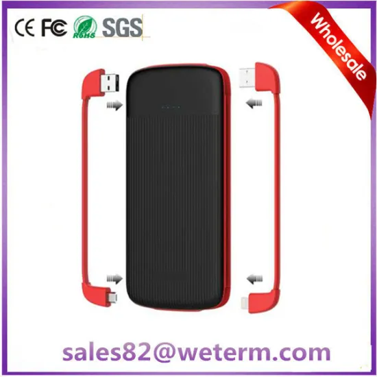 Promotional Products USB Portable Charger with Type-C / Micro Cable Power Bank 10000mAh