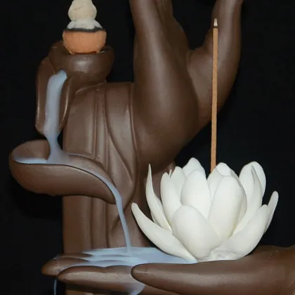 Backflow Incense Burner - Buddha Hand Ceramic Incense Stick Holder