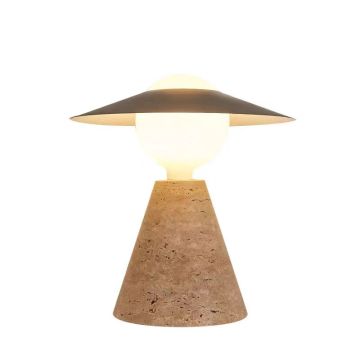 Modern Wabi Sabi Travertine Yellow Stone Lamp for Homestay Decor