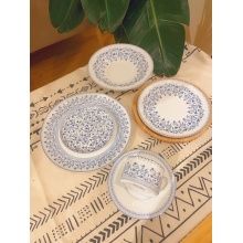 Retro green polka dot yellow tire porcelain