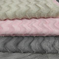 Wave Pattern Brushed Faux Rabbit Fur Fabric