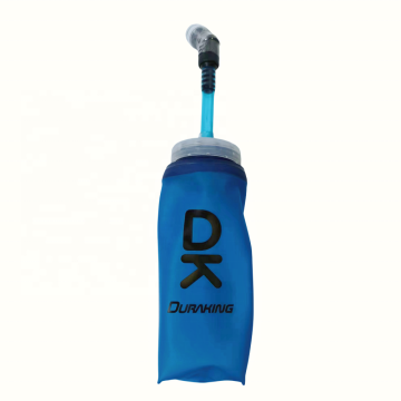 Customized 500ml BPA Free TPU Collapsible Hydration Water Bottle with Straw