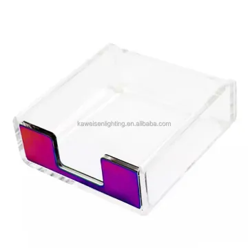 Translucent Acrylic Iridescence Metal Memo Organizer: A Stylish Desktop Note Storage Solution