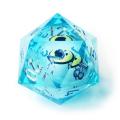 One Blue D20 with Yellow Eye