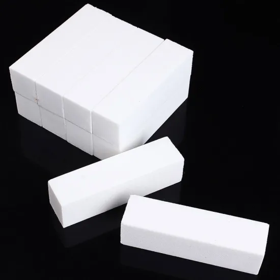 10pcs White Sponge Buffer Buffing Block Sanding Files Nail Art Tips Useful Manicure Tool New Arrival