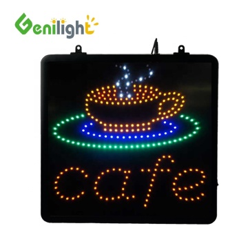 Animated LED Sign: 53x45 cm Cafe Club On/Off Light Switch