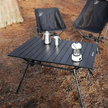HOMFUL Portable Aluminum Foldable Picnic Table for Camping and Hiking
