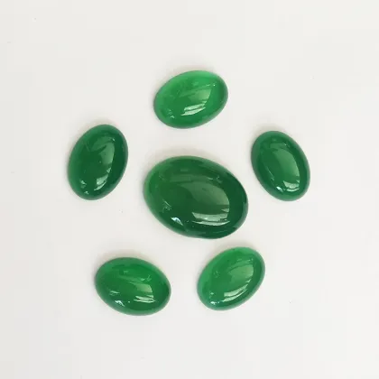 Natural Ice Green Chalcedony Oval Chrysoprase Loose Stones