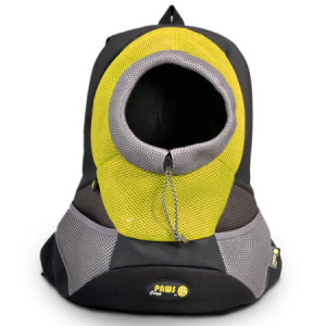 Petit sac à dos jaune en PVC et en filet pour animaux de compagnie