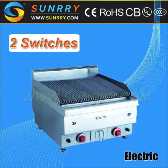 Commercial electric lava rock grill with electric grill flat pan (SUNRRY SY-LR600A)