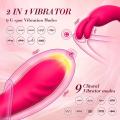Vibrador Rabbit Dildo com 9 modos de vibração de impulso