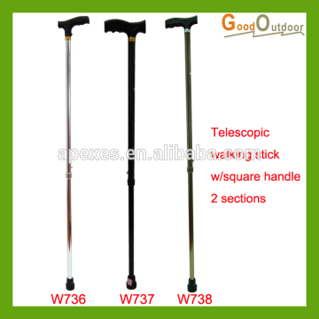 W735 Square Handle Aluminum Walking Cane for old men